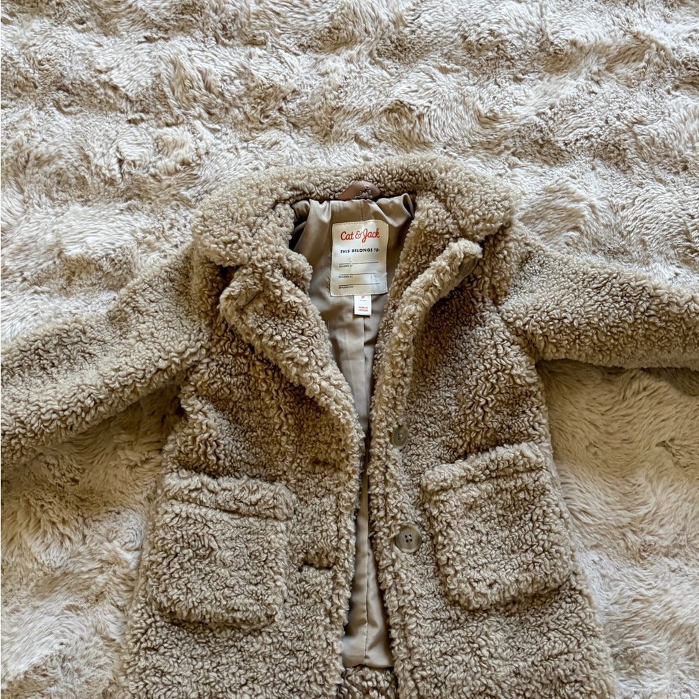 Cat & Jack Tan Sherpa Coat